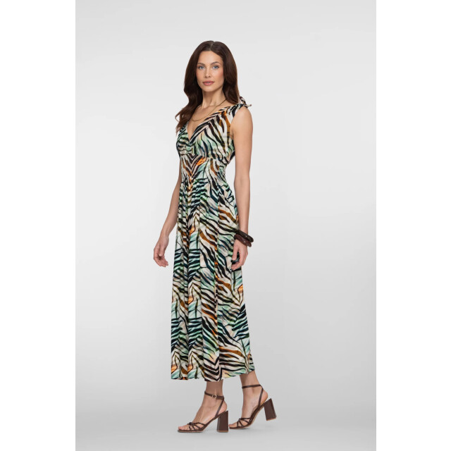 Geisha 67425-60 mila 775 dress smock jersey aop pr.03-26-2 brown/green 67425-60 MILA 775 large