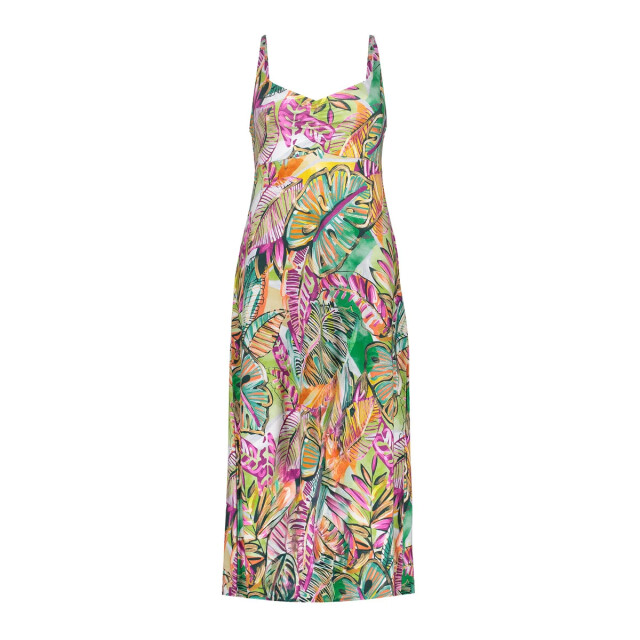 Geisha 67421-60 noelle 530 dress long spaghetti aop pr.06-26-2 green/corn 67421-60 NOELLE 530 large
