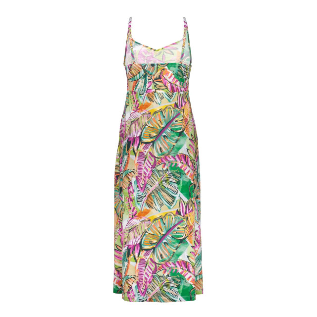 Geisha 67421-60 noelle 530 dress long spaghetti aop pr.06-26-2 green/corn 67421-60 NOELLE 530 large