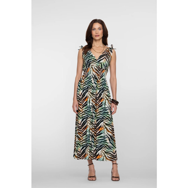 Geisha 67425-60 mila 775 dress smock jersey aop pr.03-26-2 brown/green 67425-60 MILA 775 large