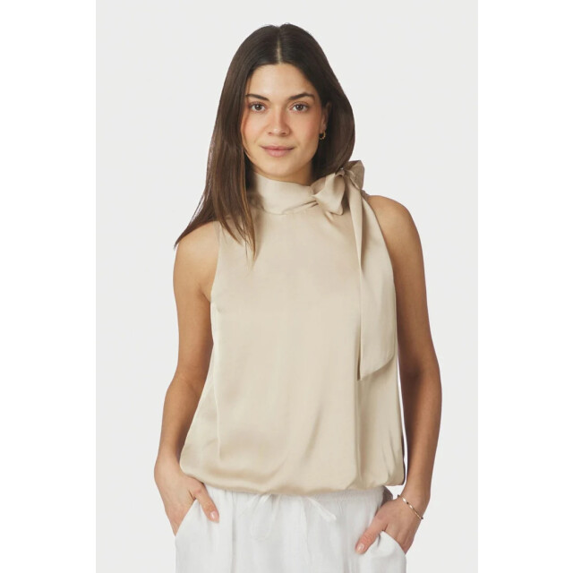 Neo Noir veda drapy satin top 166605 125 dark sand 06010.820.0040 large