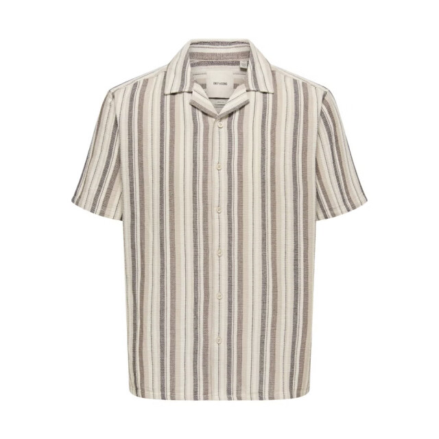 Only & Sons onstrev life reg stripe ss shirt no 22025659 gardenia 05632.840.0074 large