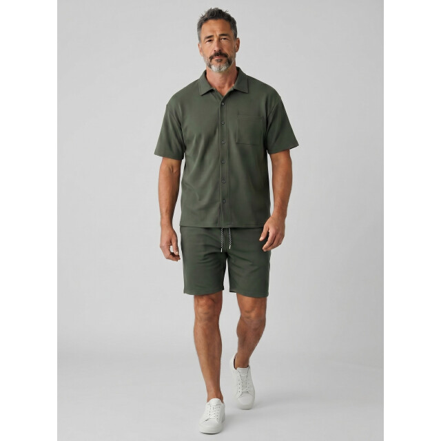 Enos Zomerset ribbed oversized shirt en korte broek SET: F-5830 large