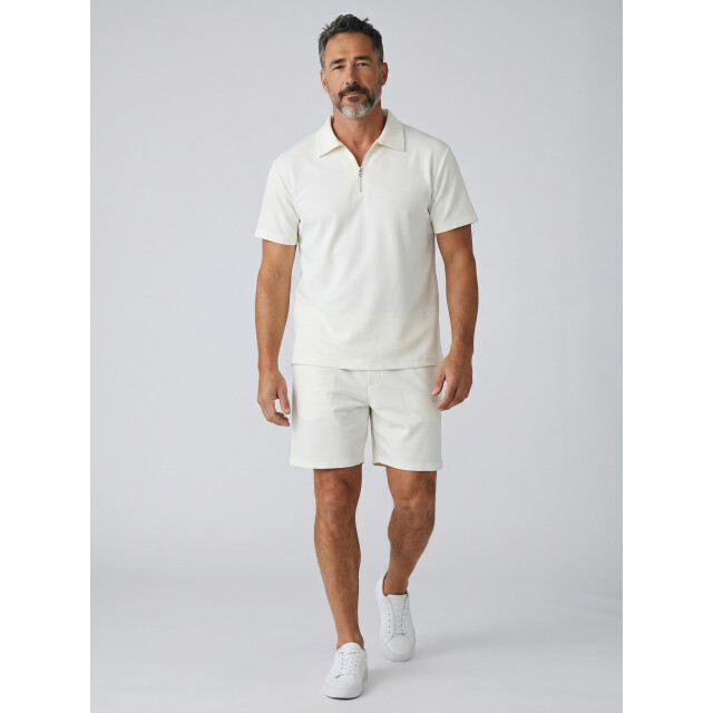 Enos Zomerset ribbed oversized polo shirt en korte broek SET: F-5827 large