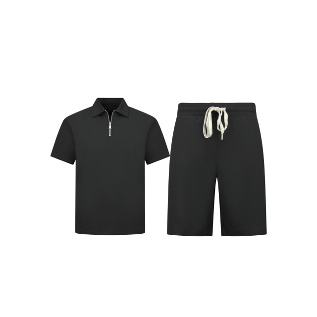 Enos Zomerset ribbed oversized polo shirt en korte broek SET: F-5827 large
