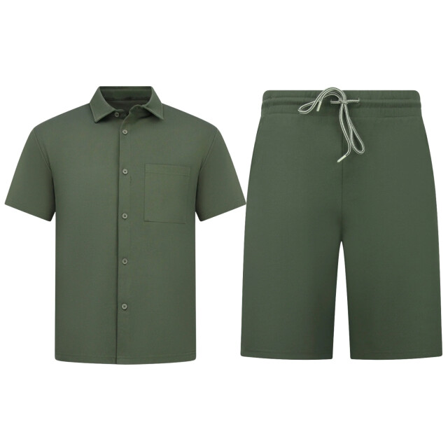 Enos Zomerset ribbed oversized shirt en korte broek SET: F-5830 large