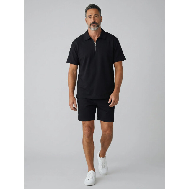 Enos Zomerset ribbed oversized polo shirt en korte broek SET: F-5827 large