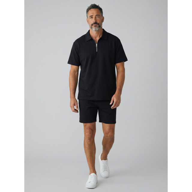 Enos Zomerset ribbed oversized polo shirt en korte broek SET: F-5827 large