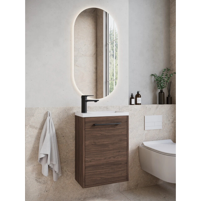 Badplaats Toiletmeubel florence 40 x 22 cm – bruin – fonteinmeubel met 3659004 large