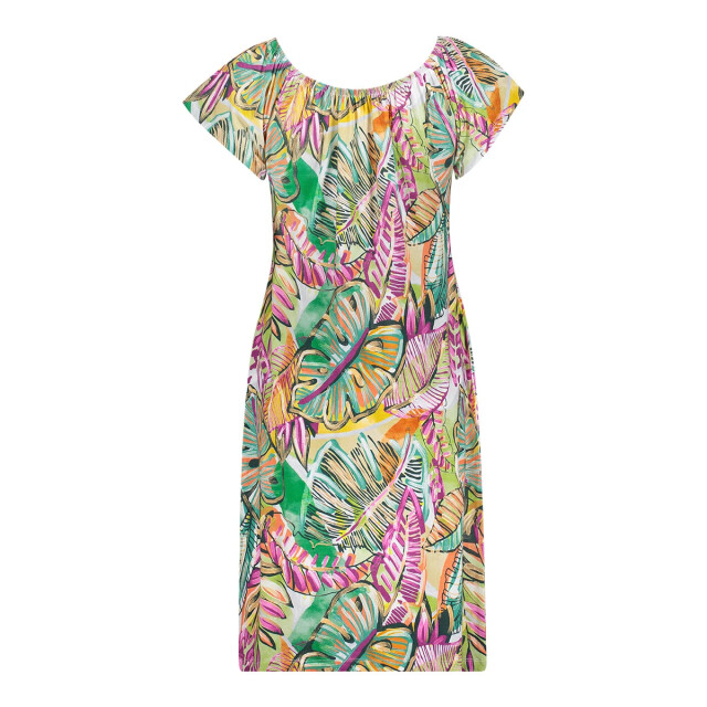 Geisha 67422-60 may 530 dress elastic shoulder jersey aop pr.06-26-2 green/corn 67422-60 MAY 530 large