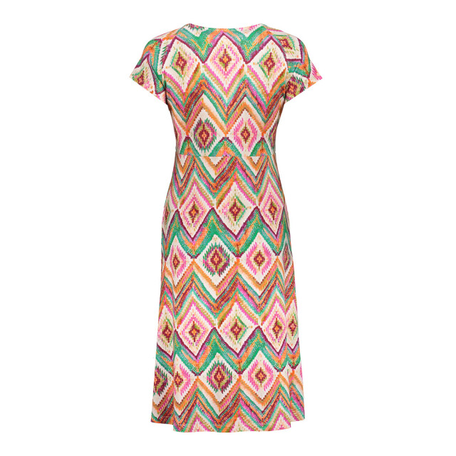 Geisha 67424-60 june 615 dress v-neck short jersey aop pr.01-26-2 teal/fuchsia 67424-60 JUNE 615 large