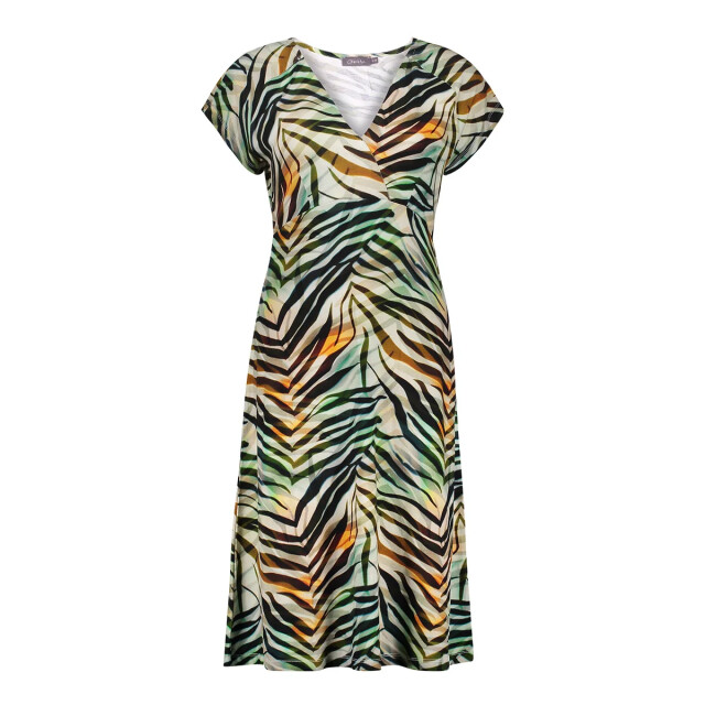 Geisha 67424-60 june 775 dress v-neck short jersey aop pr.03-26-2 brown/green 67424-60 JUNE 775 large