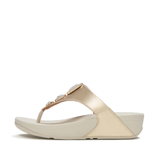 FitFlop Lulu metallic bold crystals toe-post sandals AAA large