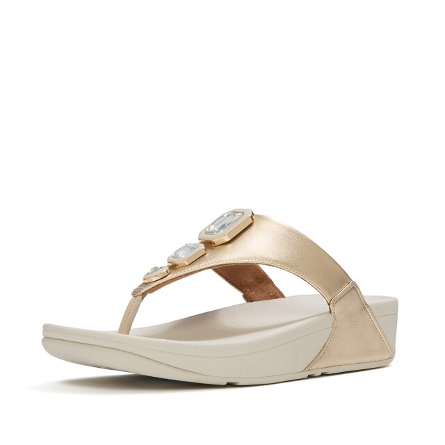 FitFlop Lulu metallic bold crystals toe-post sandals AAA large