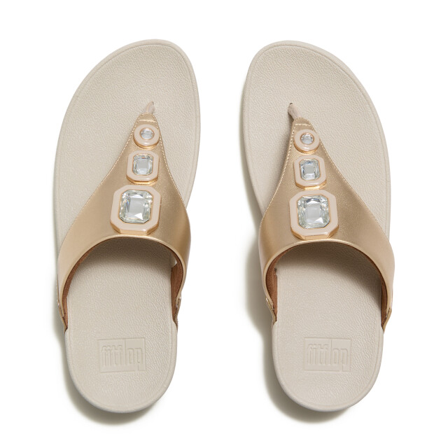 FitFlop Lulu metallic bold crystals toe-post sandals AAA large