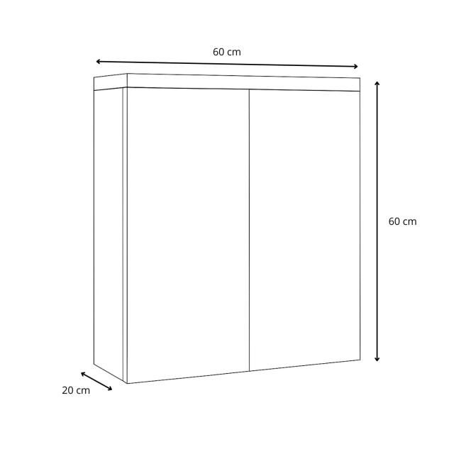 Badplaats Spiegelkast toledo 60 x 20 x 60 cm – bruin – badkamerkast 3665460 large