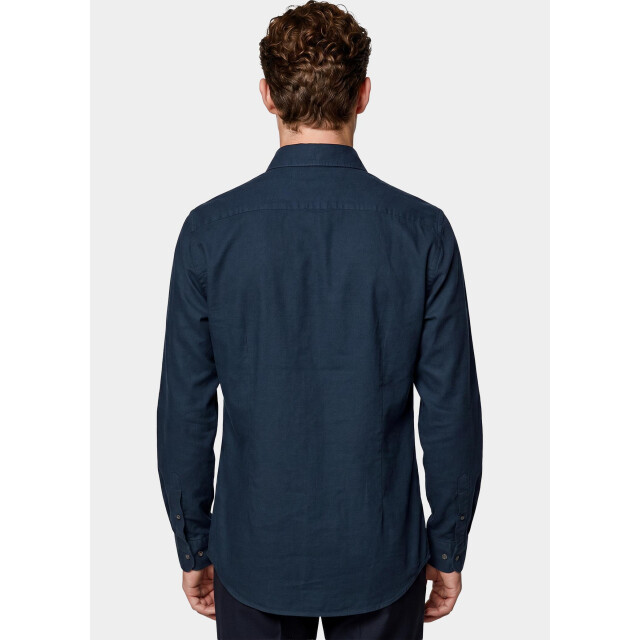 Bos Bright Blue Casual hemd lange mouw linnen shirt 5405.426/208 199758 large