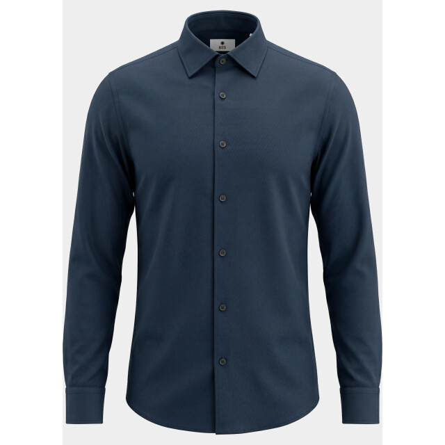 Bos Bright Blue Casual hemd lange mouw linnen shirt 5405.426/208 199758 large
