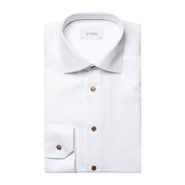 Eton Signature twill brown ribbon shirt lange mouw overhemden 100010749 100010749 large