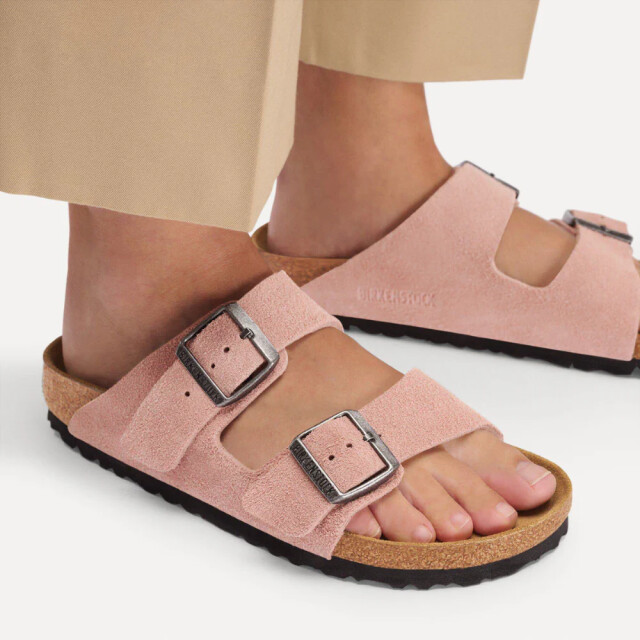 Birkenstock Arizona suède roze smal voetbed dames slipper 1031651 large