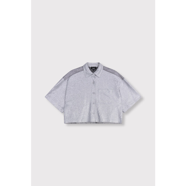 Alix The Label Foil cropped blouse foil cropped blouse large