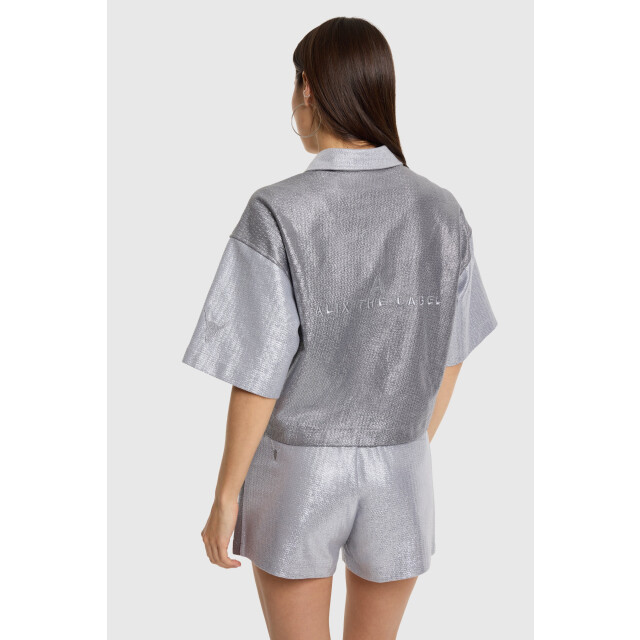 Alix The Label Foil cropped blouse foil cropped blouse large