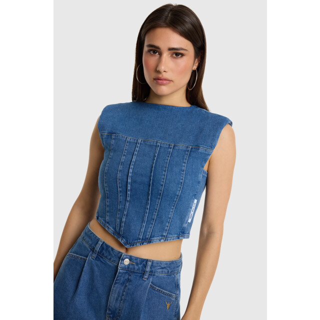 Alix The Label Denim corset top denim corset top large
