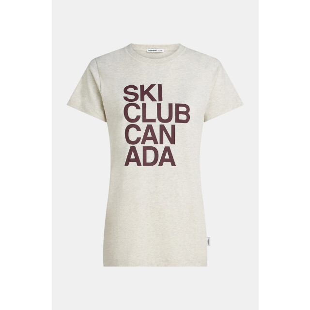 Penn & Ink W26f1924 05m-351 penn en ink t-shirt print ecru mel. aubergine W26F1924 05m-351 large