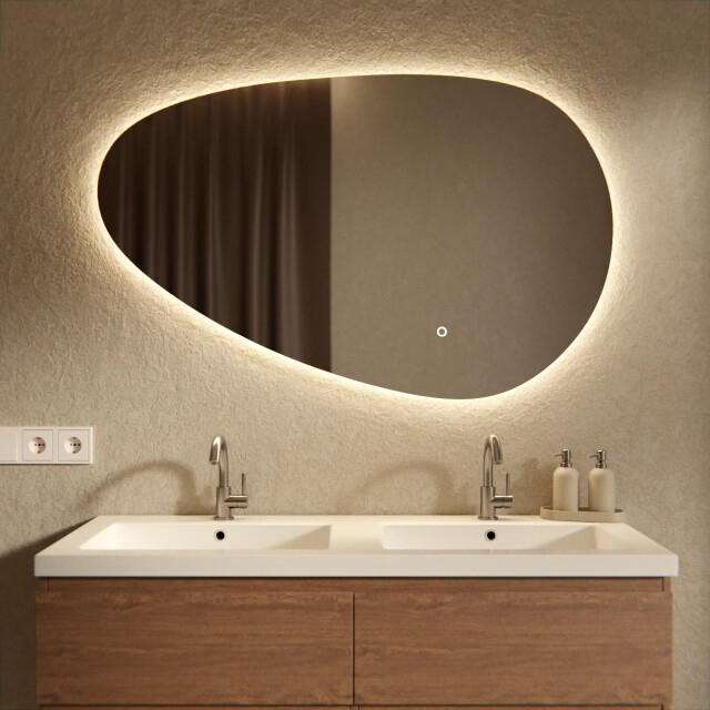 Mirlux Badkamerspiegel 120x75cm asymmetrisch frameloos 3083770 large