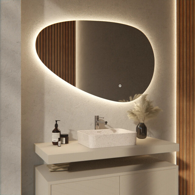 Mirlux Badkamerspiegel 120x75cm asymmetrisch frameloos 3083770 large