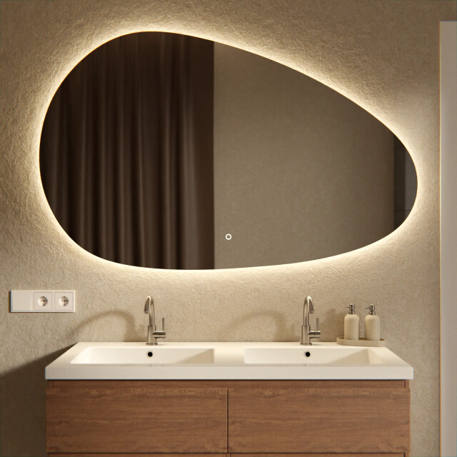 Mirlux Badkamerspiegel 150x93cm asymmetrisch frameloos 3170928 large