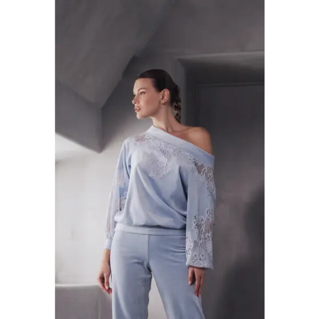 Marjolaine Branda velvet top + broek blauw 5BRA0501 + 5BRA5801 large
