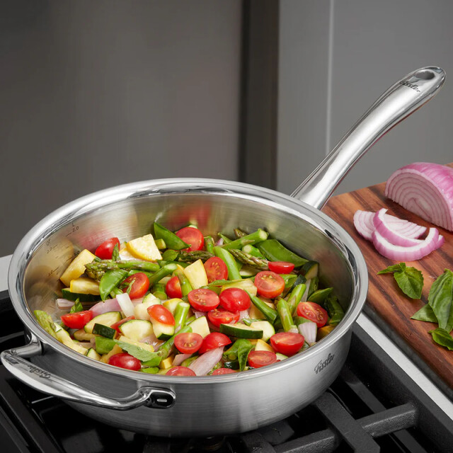 Fissler M5 pro-ply rvs hapjespan/braadpan 24cm 5-ply 071-750-24-000/ large