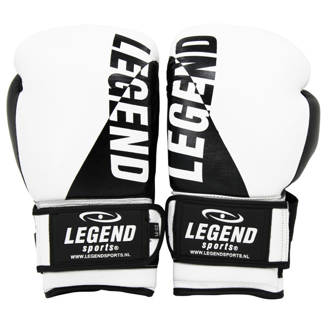 Legend Sports Wrist lock bokshandschoenen heren/dames wit-zwart leer PBG03ZW08 large