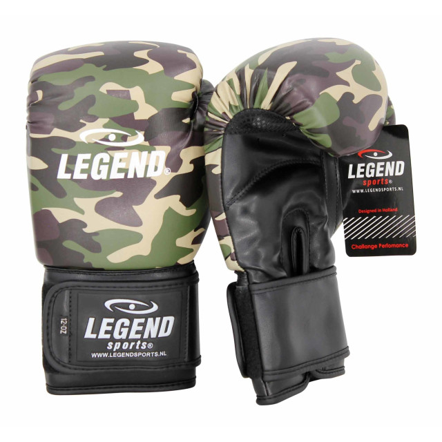 Legend Sports Powerfit & protect bokshandschoenen heren/dames camo army pu TBG04CG08 large