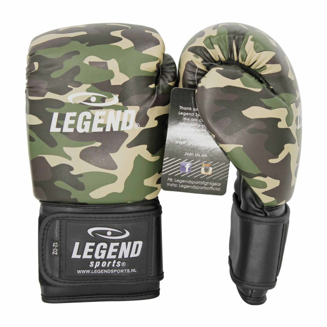 Legend Sports Powerfit & protect bokshandschoenen heren/dames camo army pu TBG04CG08 large