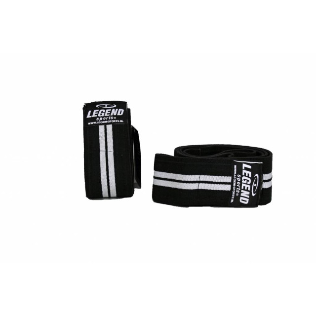 Legend Sports Knee wraps heren/dames zwart-wit 180cm TBG080180 large