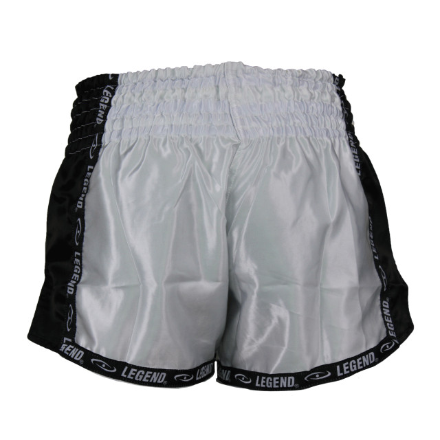 Legend Sports Kickboks broekje kids/volwassenen zwart/wit satijn PSW05WZXL large