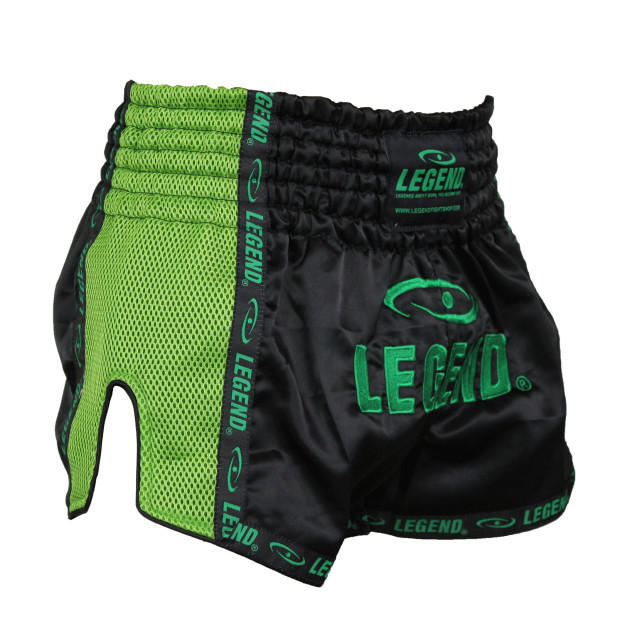 Legend Sports Kickboks broekje kids/volwassenen groen mesh PSW05GRS large