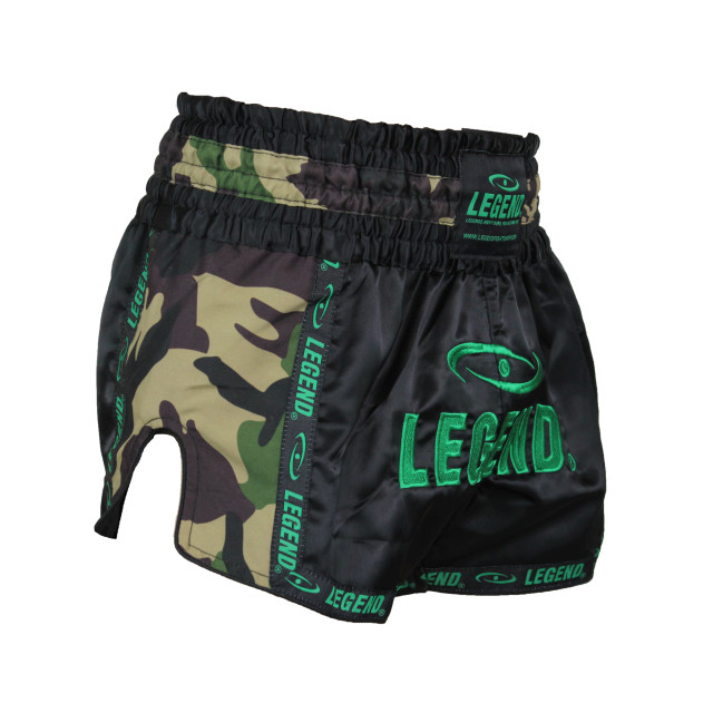 Legend Sports Kickboks broekje kids/volwassenen camo army satijn PSW05CAS large