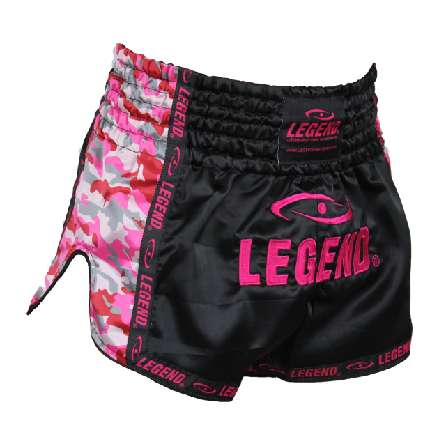 Legend Sports Kickboks broekje meisjes/dames camo roze satijn PSW05CPXL large