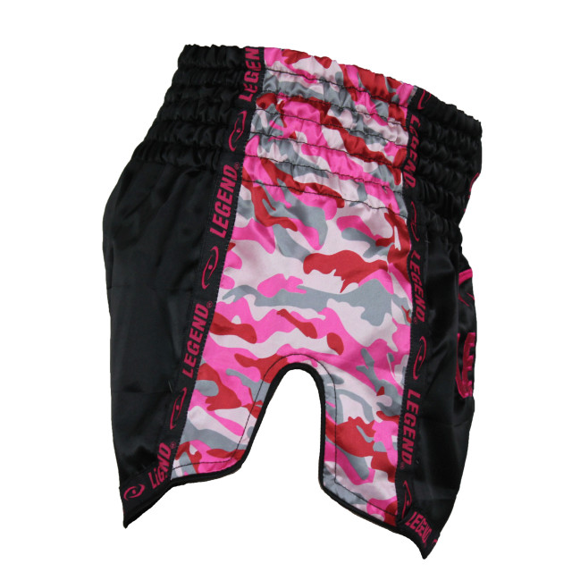 Legend Sports Kickboks broekje meisjes/dames camo roze satijn PSW05CPS large