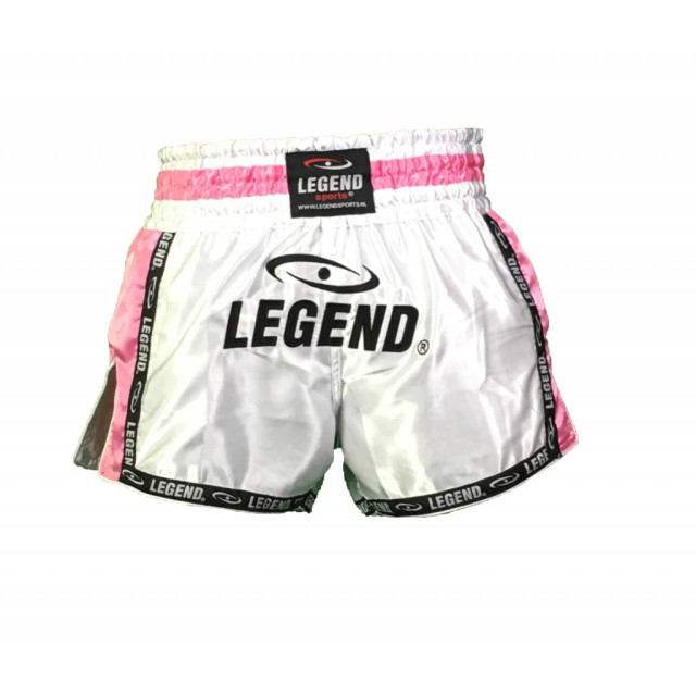 Legend Sports Kickboks broekje meisjes/dames wit-roze satijn PSW05PWS large