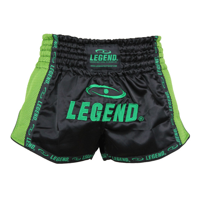 Legend Sports Kickboks broekje kids/volwassenen groen mesh PSW05GRS large