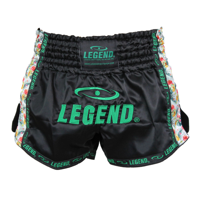 Legend Sports Kickboks broekje meisjes/dames flower power satijn PSW05FLS large