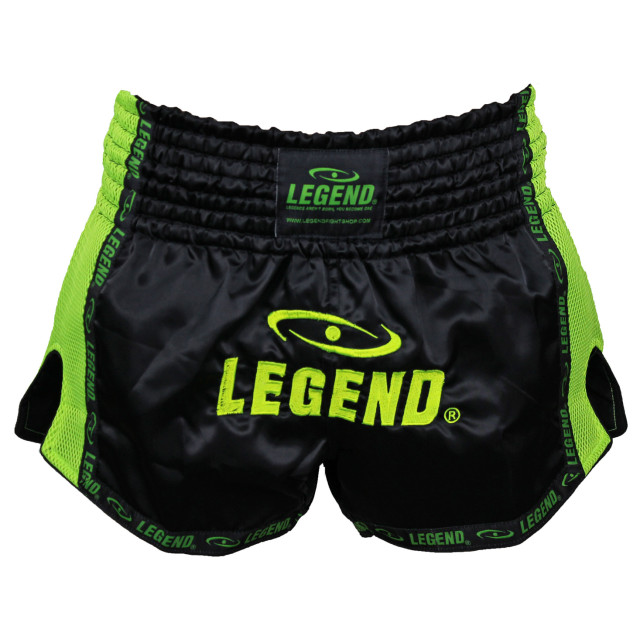 Legend Sports Kickboks broekje kids/volwassenen neon groen mesh PSW05NGS large