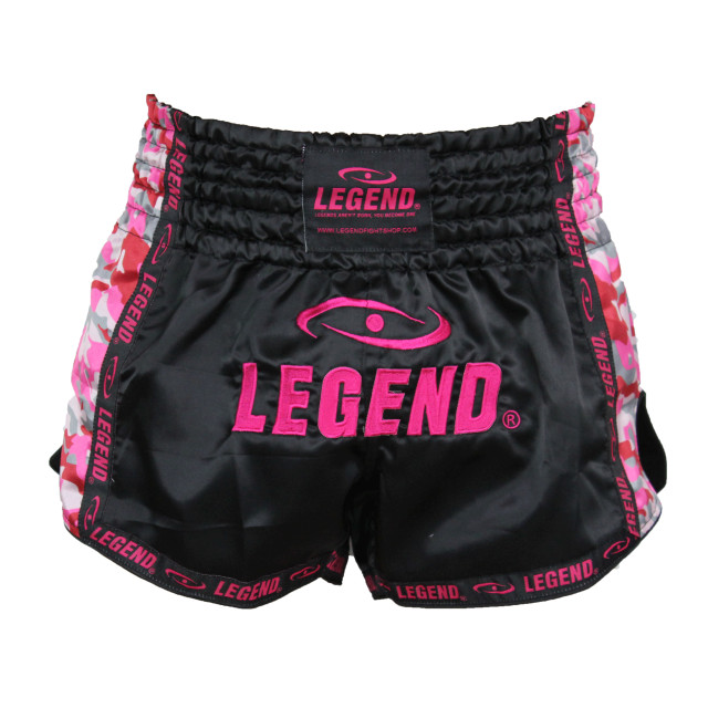 Legend Sports Kickboks broekje meisjes/dames camo roze satijn PSW05CPS large
