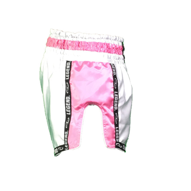 Legend Sports Kickboks broekje meisjes/dames wit-roze satijn PSW05PWS large