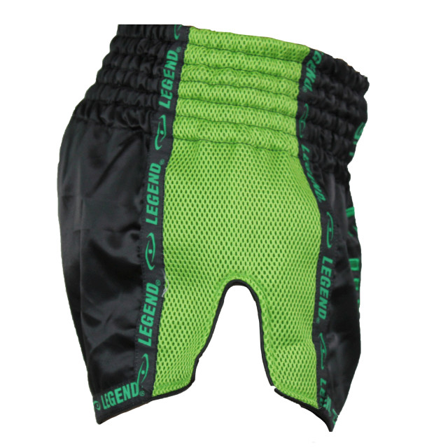 Legend Sports Kickboks broekje kids/volwassenen groen mesh PSW05GRS large