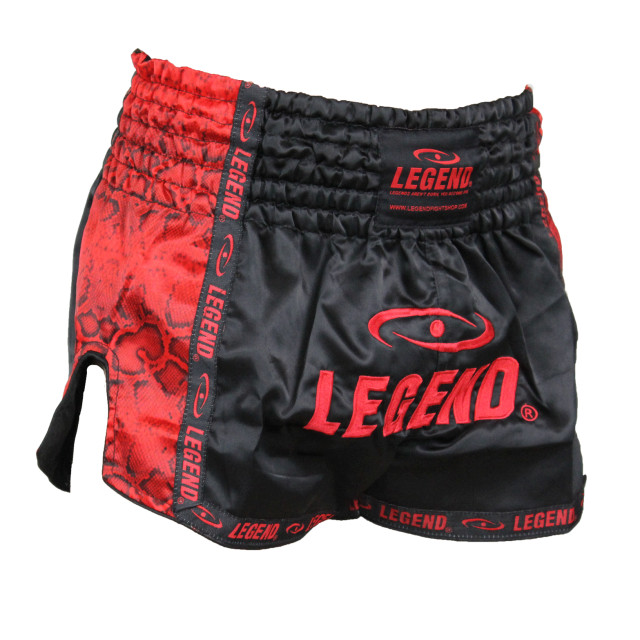 Legend Sports Kickboks broekje kids/volwassenen red snake satijn PSW05RSXL large